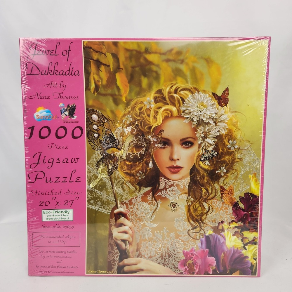 NIB Sunsout Nene Thomas "Jewel of Dakkadia " 1000 pc puzzle Item 67653 - 19"x30"
